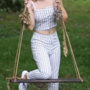 Brandy Melville two piece striped pant and top set